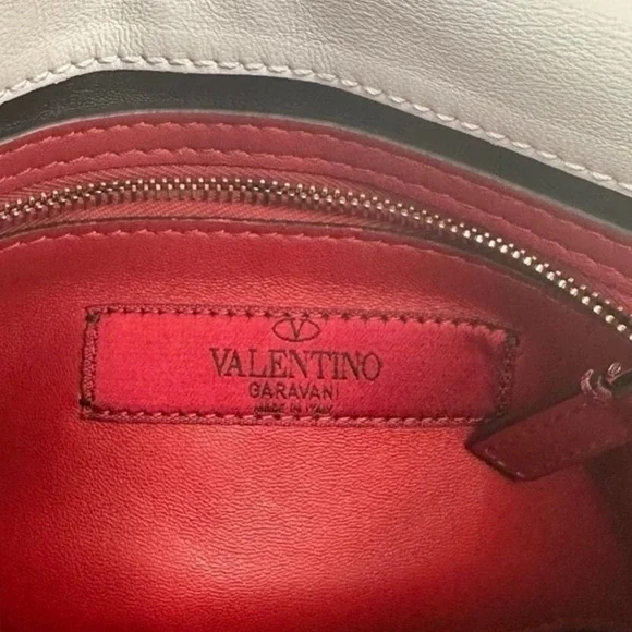 Valentino Garavani Rockstud Spike VLTN  Leather Medium Chain Top Handle Purse - Picture 13 of 16